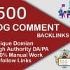 500 Blog Comments Backlinks With unique Domain