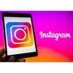 Instagram logo on a tablet