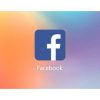 facebook logo with colourful background