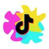 Tiktok image with three colours in background blue, yellow, purple.