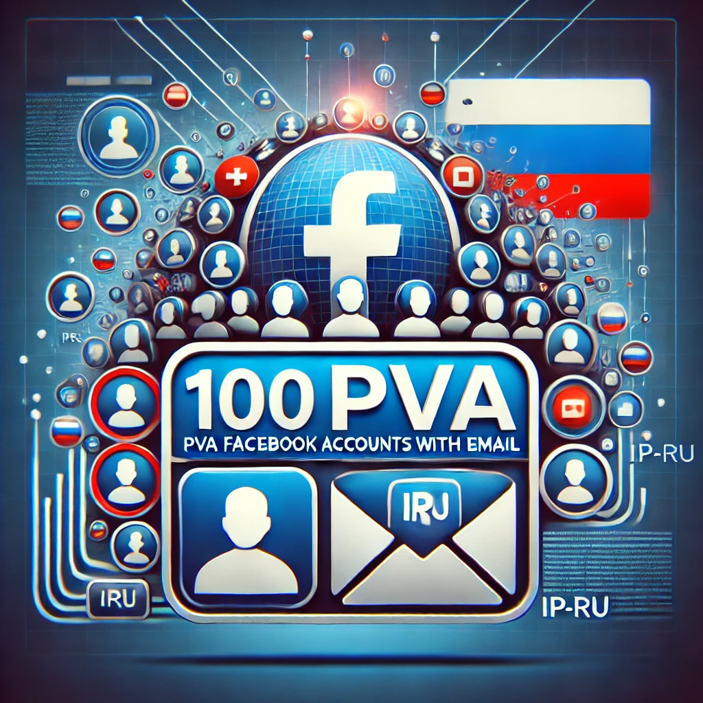 100 PVA Facebook Account with Email Latin Name and IP-RU