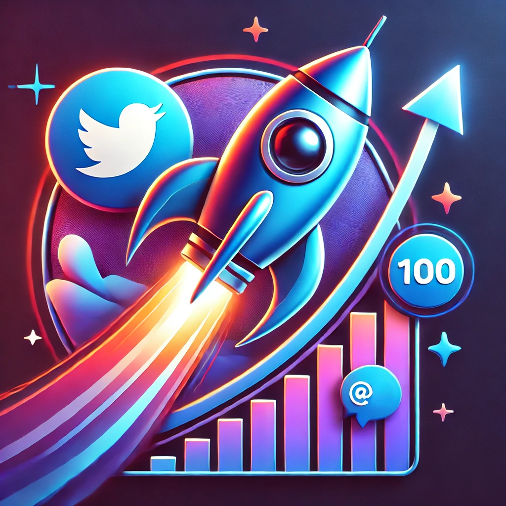 Boosted Twitter account with 100 followers