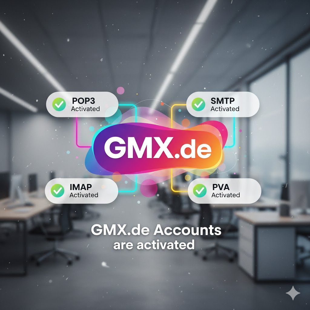 GMX.de Accounts POP3, SMTP, IMAP are activated
