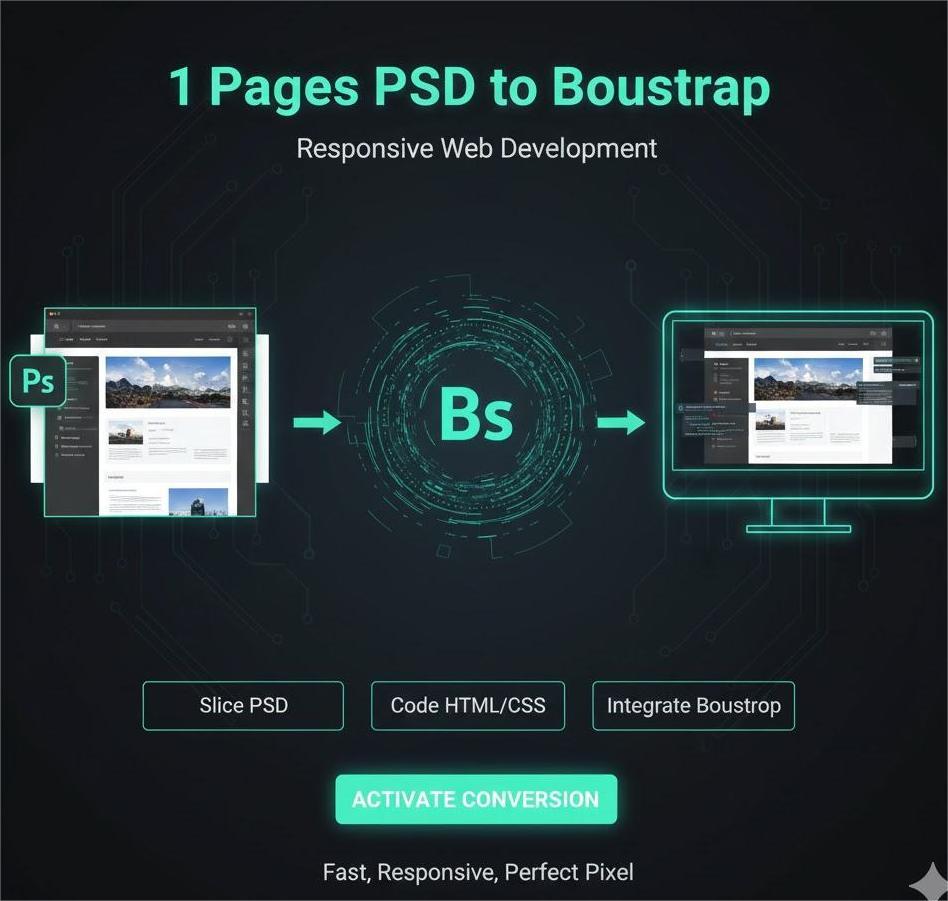 1 Pages PSD to Bootstrap