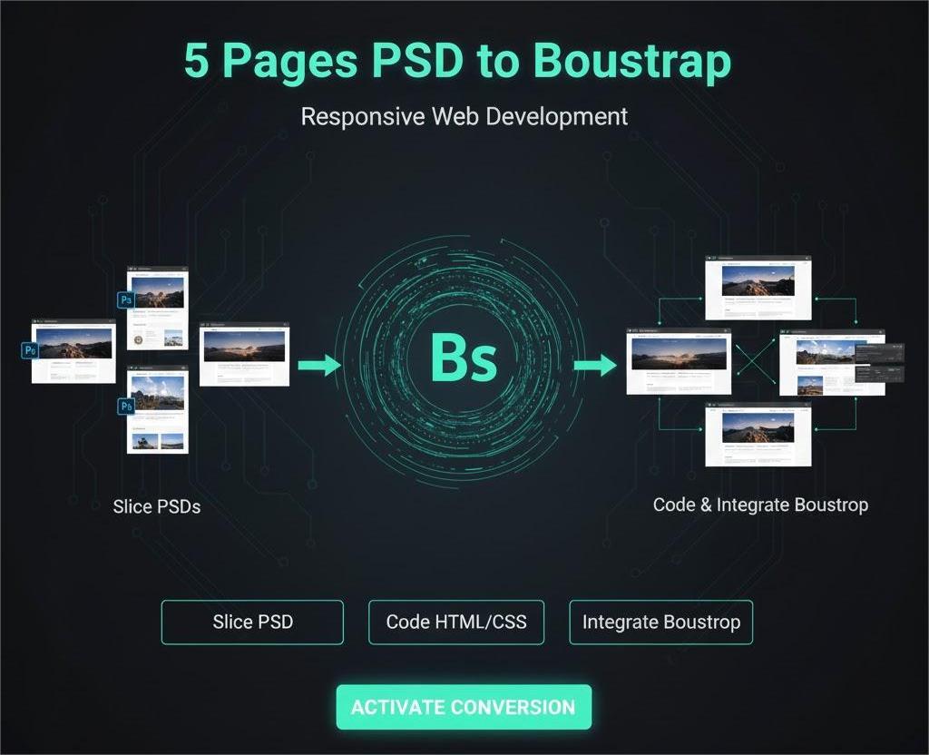 5 Pages PSD to Bootstrap