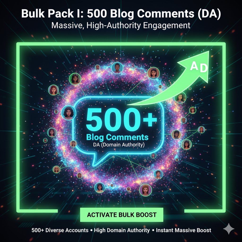 Bulk Pack I: 500 Blog Comments (DA)