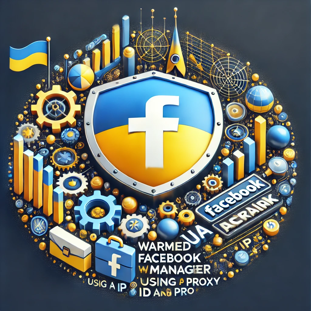 Warmed Facebook accounts with BM for Ads UA ip (ID + Proxy included)