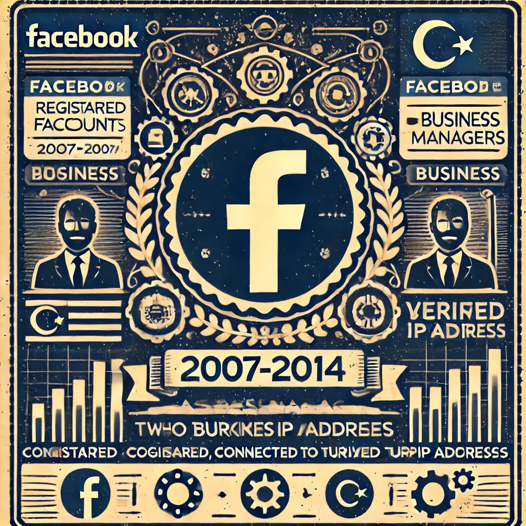 Aged Softreg Facebook accounts 2007-2014 registered with 2 Business Managers added - Turkish IP