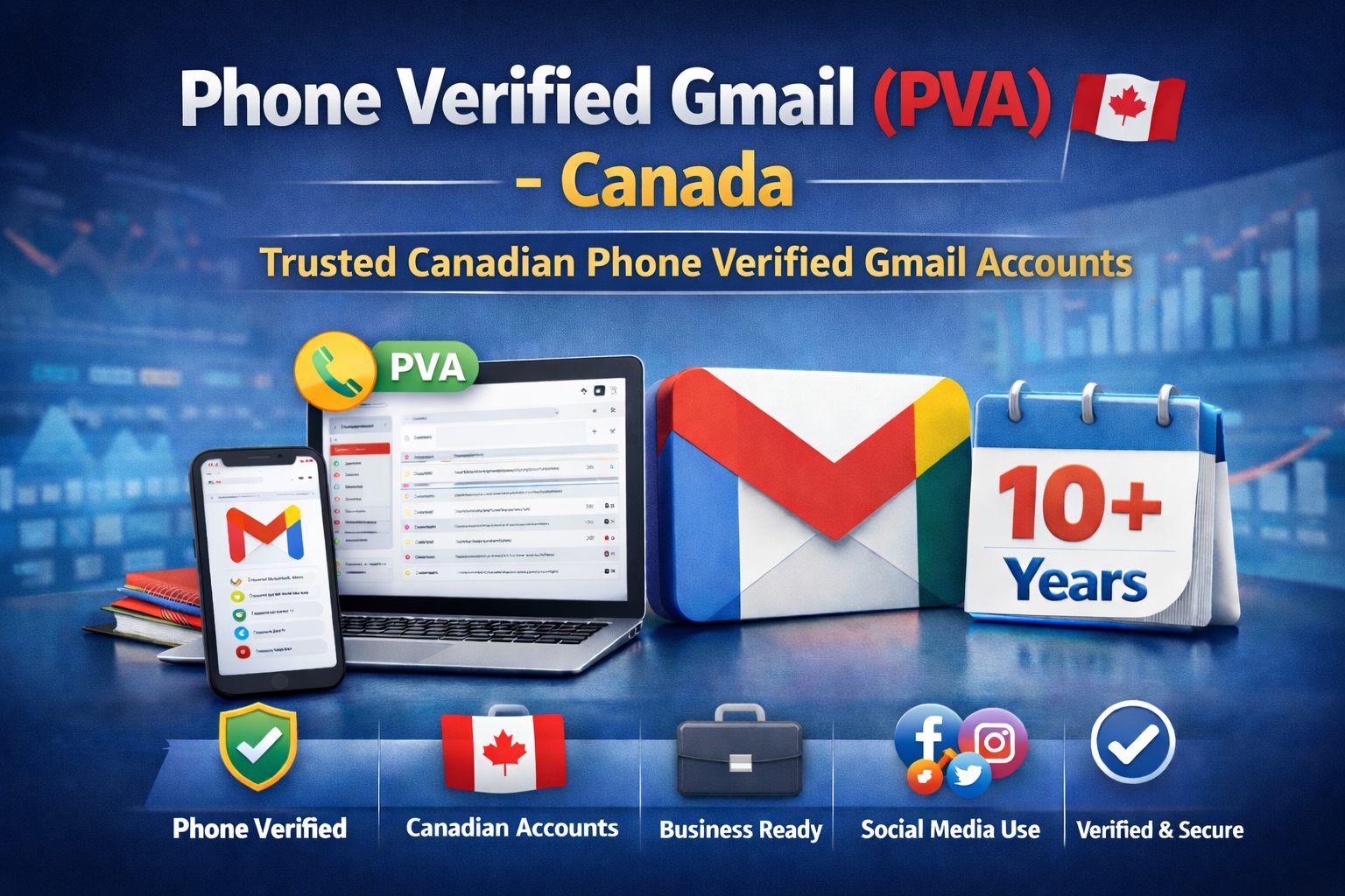 Phone Verified Gmail (PVA) - Canada