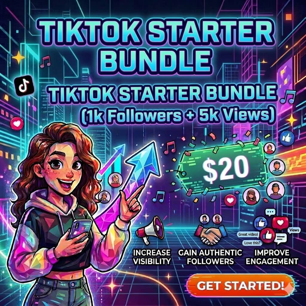 TikTok Starter Bundle (1k Followers + 5k Views)