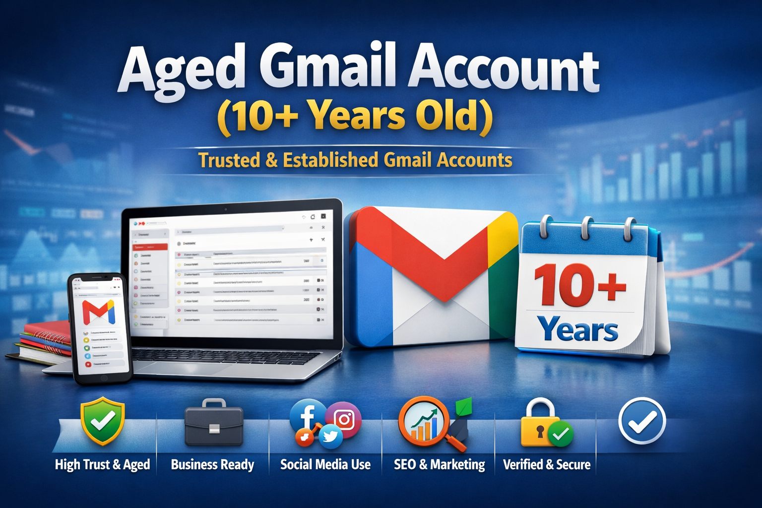 Aged Gmail Account (10+ Years Old) | Trusted Gmail