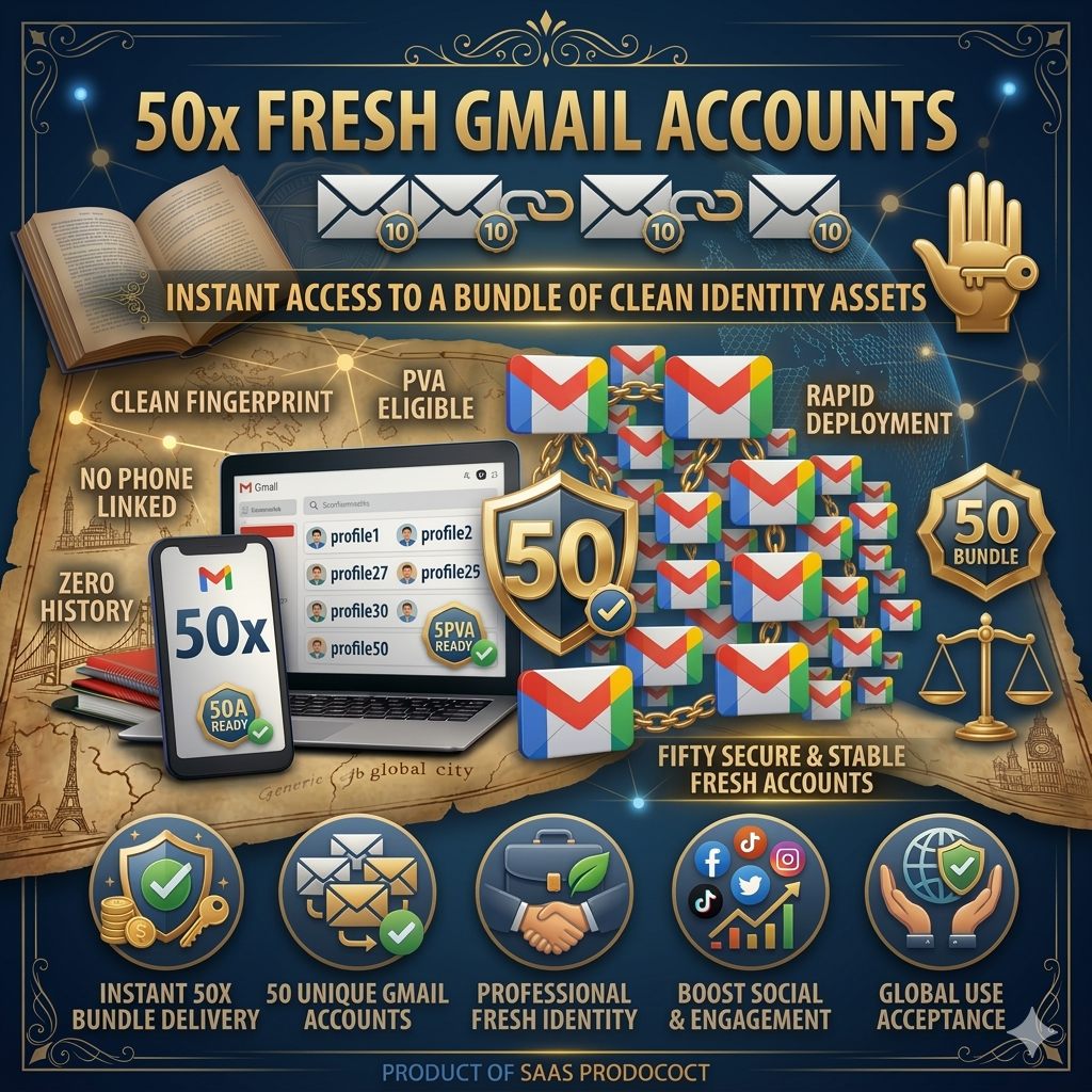 50x Fresh Gmail Accounts | Buy Bulk Gmail Accounts Package