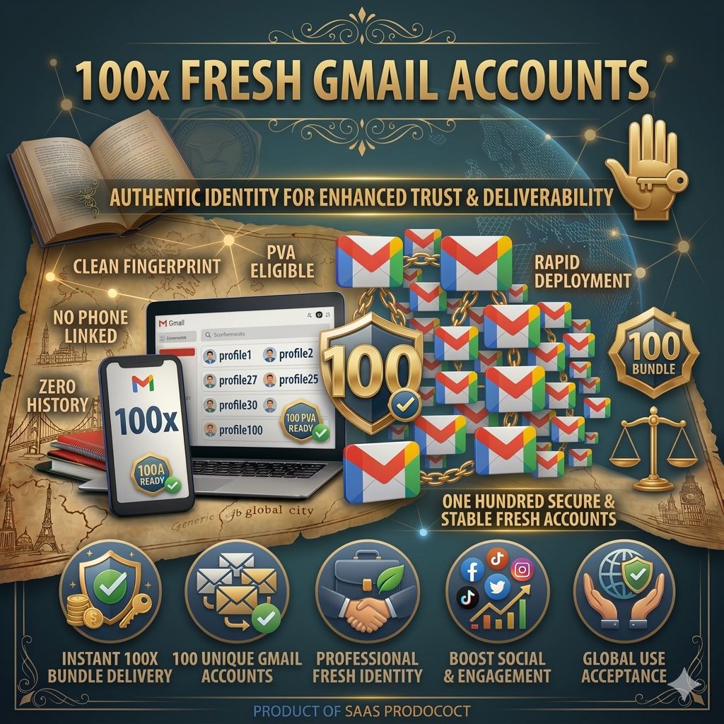 100x Fresh Gmail Accounts